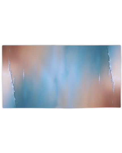 Blue Sea Peach Fog Beach Towel, 24" x 44"
