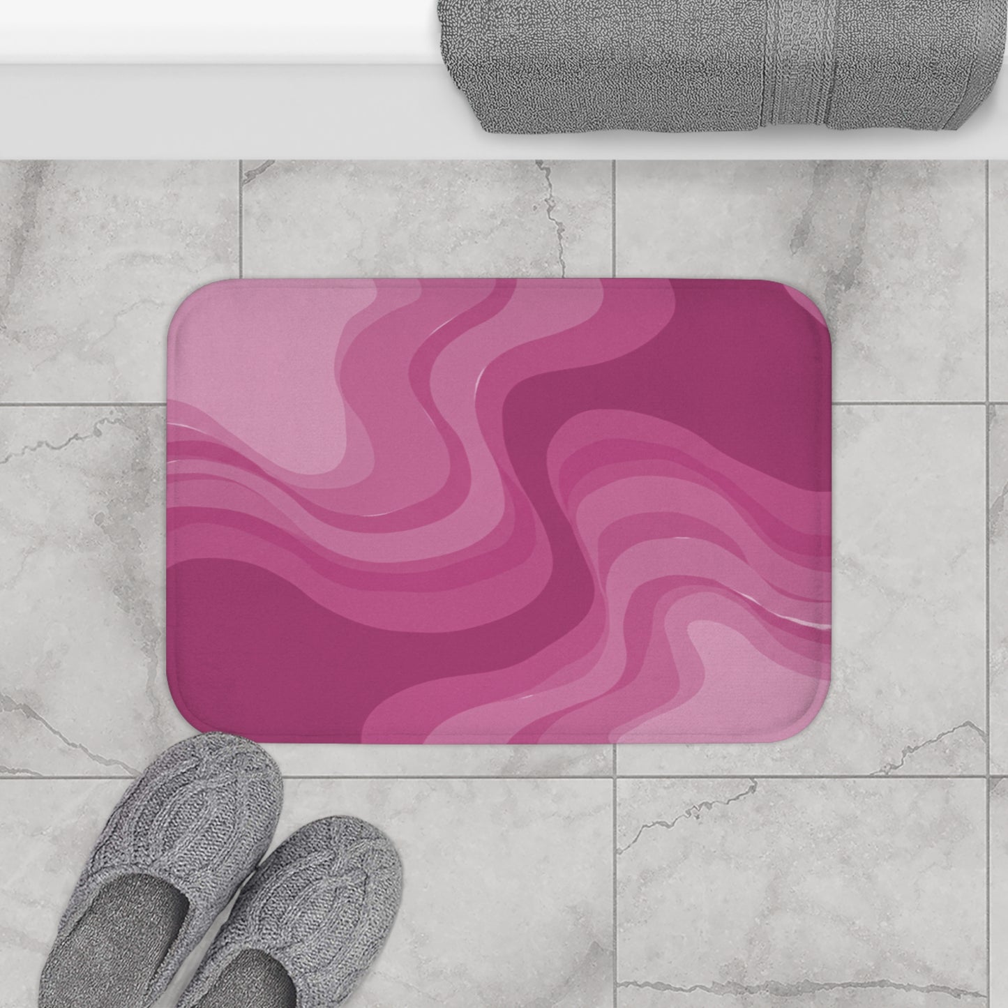Pinky Mauve Wavey 24" x 17" Bath Mat