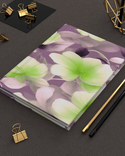 Lime Lavender Floral Bunch Hardcover Journal Matte with 150 lined pages, 5.75" x 8"