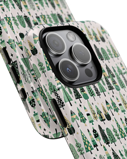 Mini Vintage Green Trees Iphone 15 Pro Tough Magnetic Cases