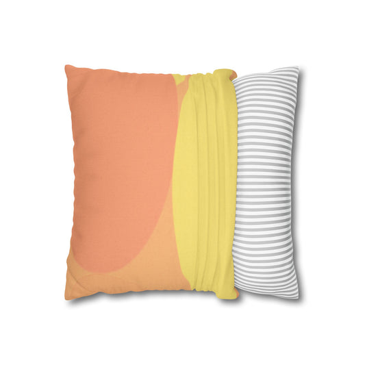 Pastel Bright Oranges Patches Spun Polyester Square Pillowcase, 14" x 14"