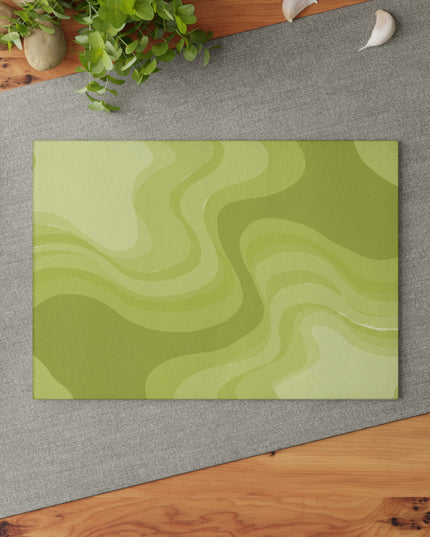 Lemon Wavey 8" x 11" Glass Cutting Board