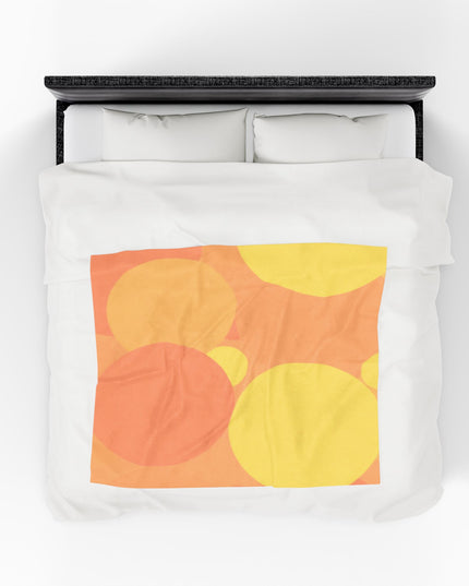 Pastel Bright Oranges Patches Velveteen Plush Blanket, 50" x 60"