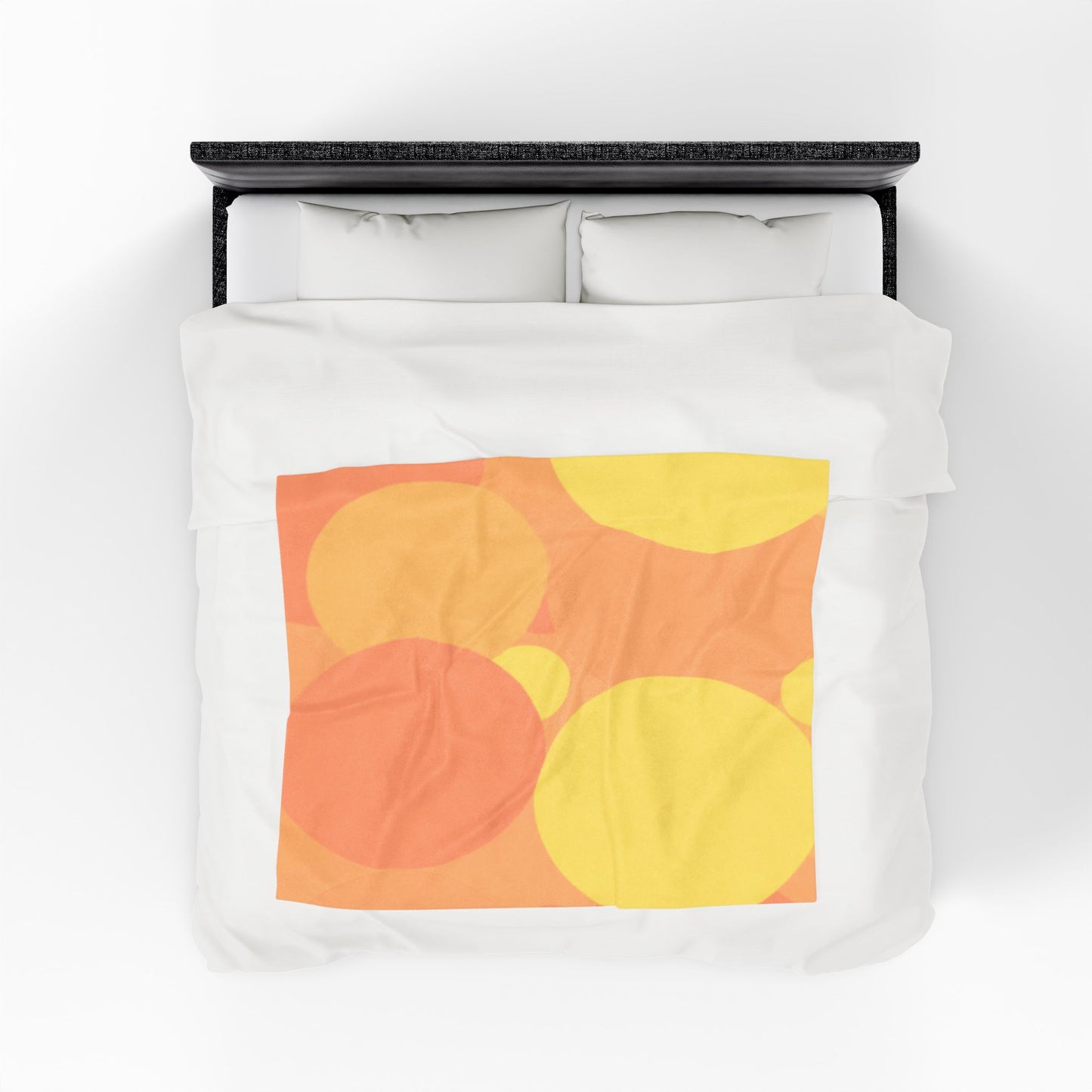 Pastel Bright Oranges Patches Velveteen Plush Blanket, 50" x 60"