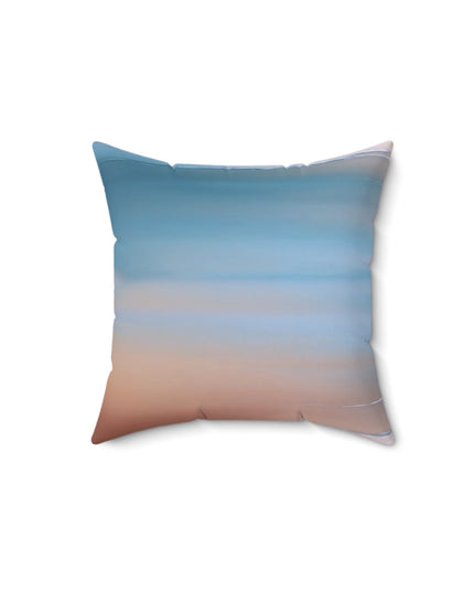 Blue Sea Peach Fog 14" x 14" Faux Suede Square Pillow