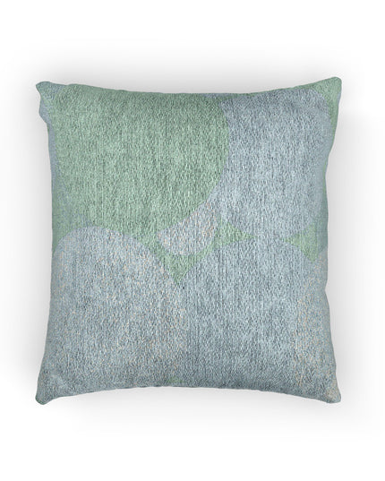 Light Blue Patches Woven Pillow, 17" x 18"