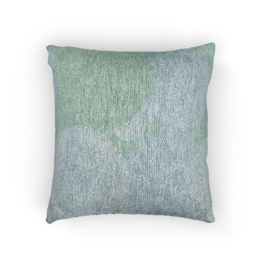 Light Blue Patches Woven Pillow, 17" x 18"