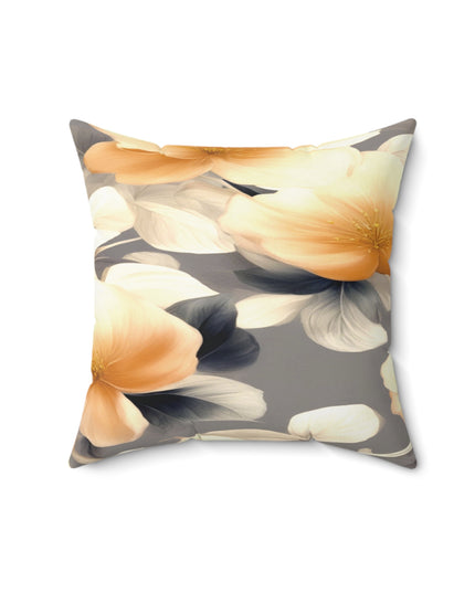 Soft Blossom Floral Bunch Faux Suede Square Pillow, 16" x 16"