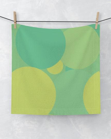 Pastel Green Patches Face Towel, 13" x 13"