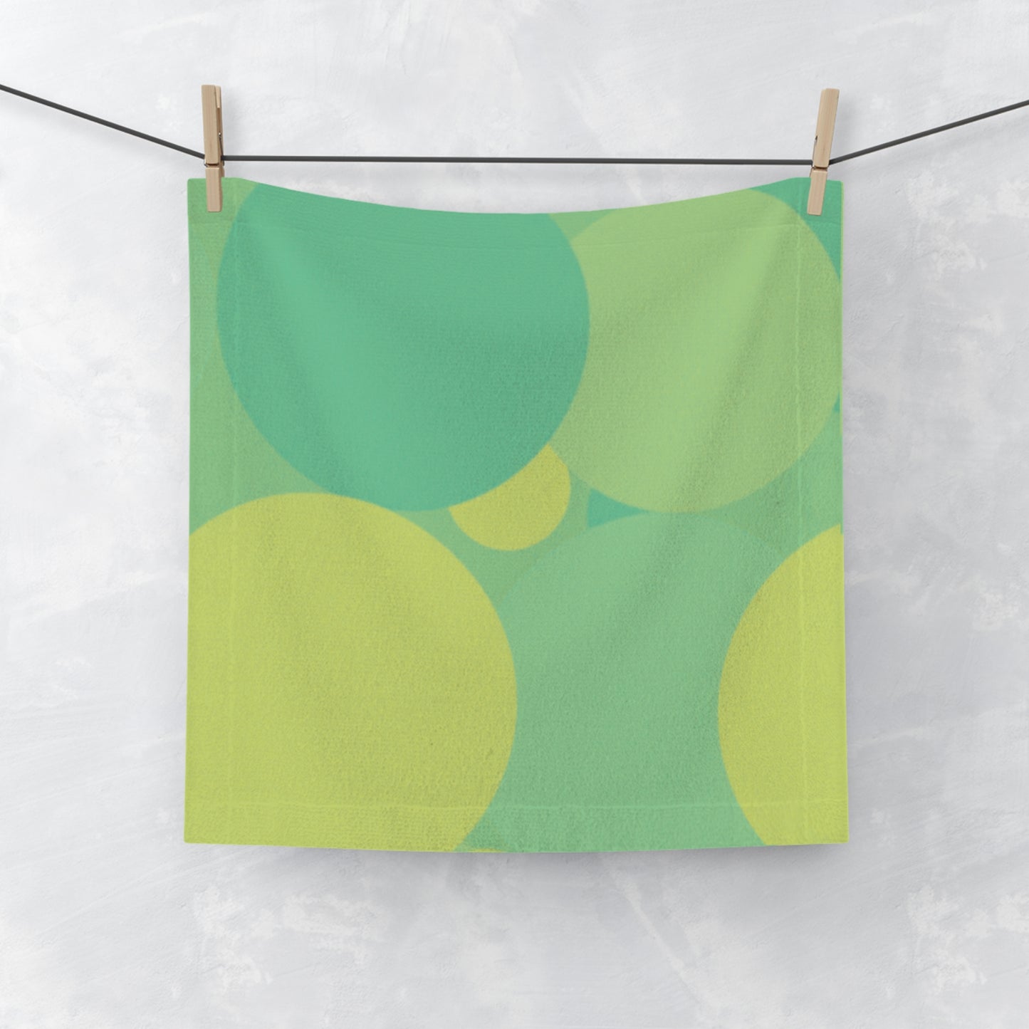 Pastel Green Patches Face Towel, 13" x 13"