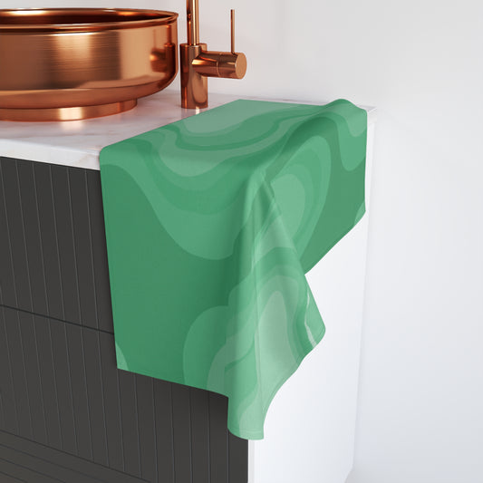 Mint Green Wavey Hand Towel, 16" x 28"