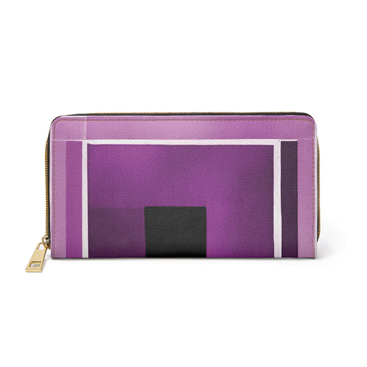 Magenta Shadow Elegant Abstract Zipper Wallet - Stylish & Functional Accessory for Everyday Use