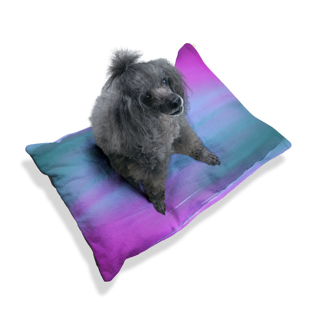 Dark Blue Green Sea Purple Fog 28" × 18" Pet Bed
