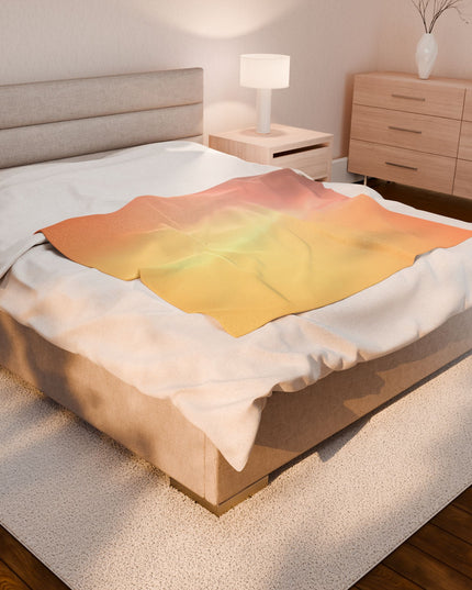 Hot Peach Fade Velveteen Plush Blanket, 50" x 60"