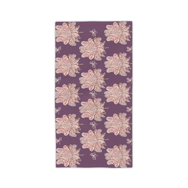 Pink Floral Butterflies Beach Towel, 24" x 44"