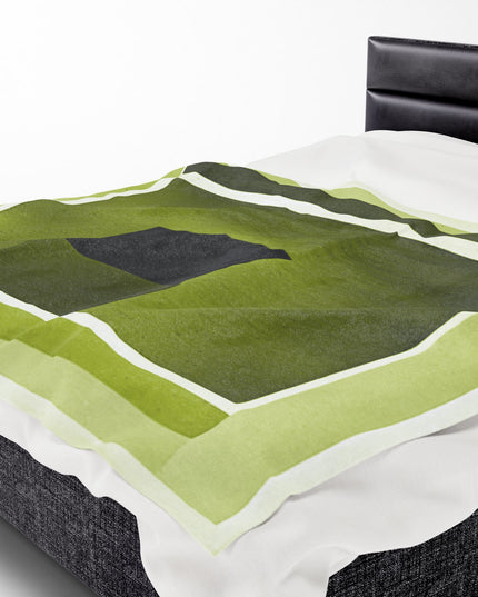 Lemongrass Shadow Velveteen Plush Blanket, 60" x 80"