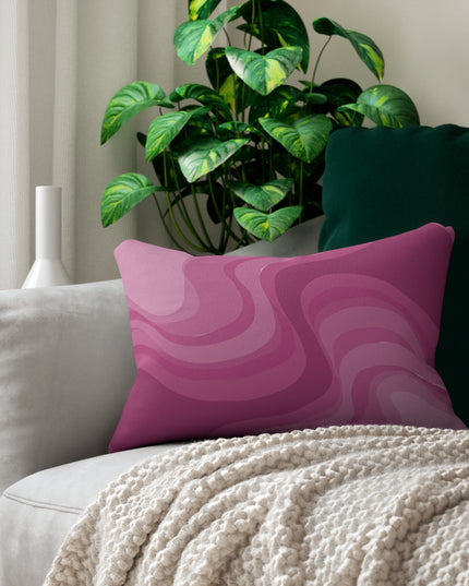 Pinky Mauve Wavey Spun Polyester Lumbar Pillow, 20" x 14"