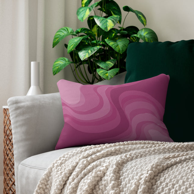 Pinky Mauve Wavey Spun Polyester Lumbar Pillow, 20" x 14"