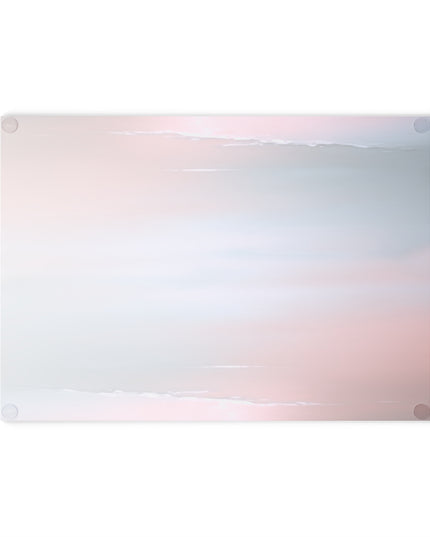 Gray Sea Pink Fog 8" x 11" Glass Cutting Board