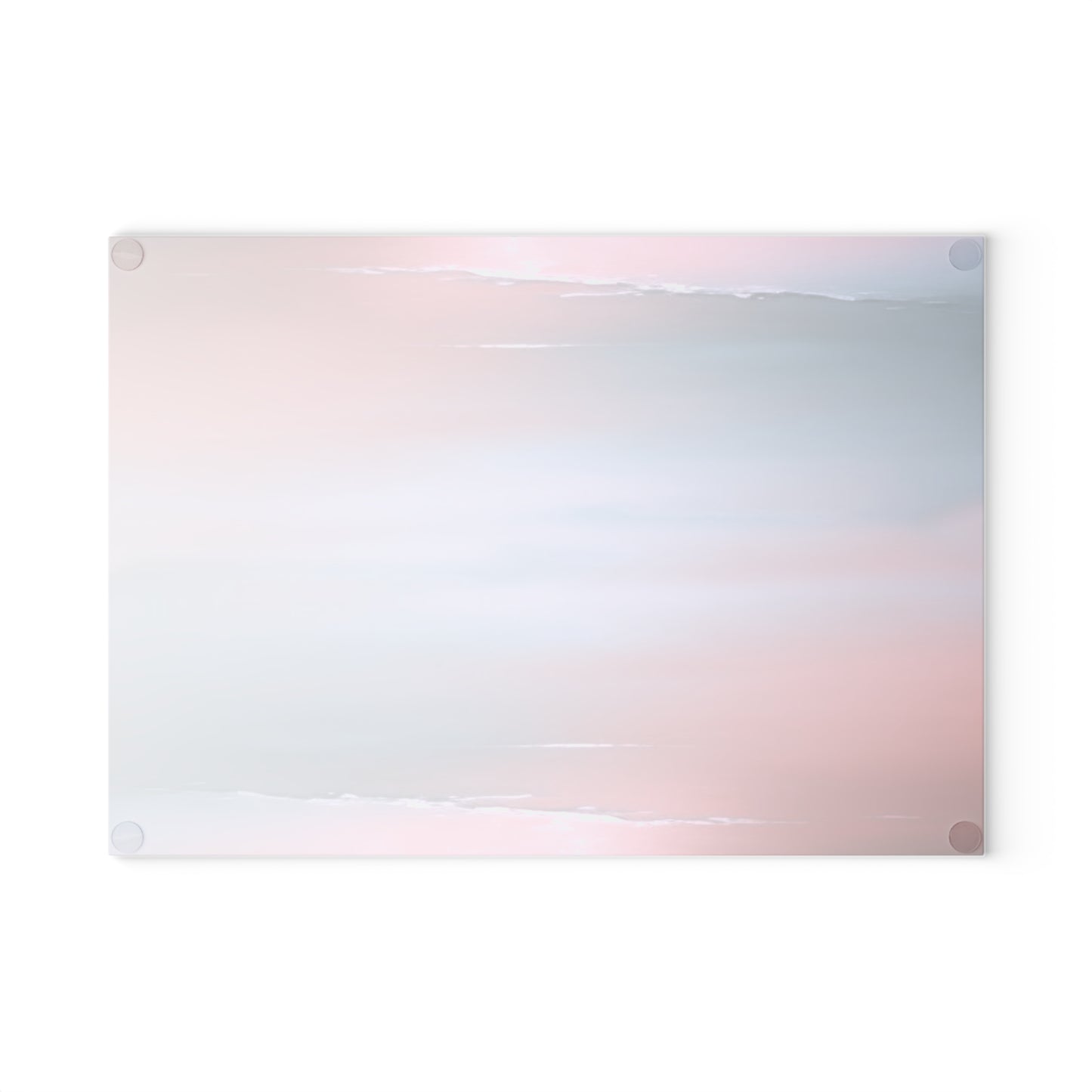 Gray Sea Pink Fog 8" x 11" Glass Cutting Board