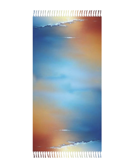 Blue Sea Red Orange Fog 38" × 81" Boho Beach Cloth