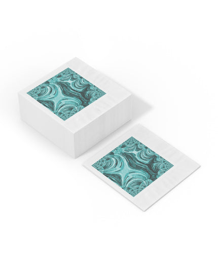 Uzi Spiral Tif White Coined Napkins, 6.5" x 6.5"
