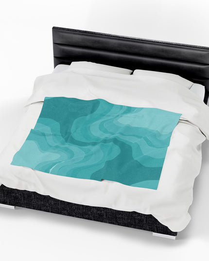 Tif Green Wavey Velveteen Plush Blanket, 50" x 60"