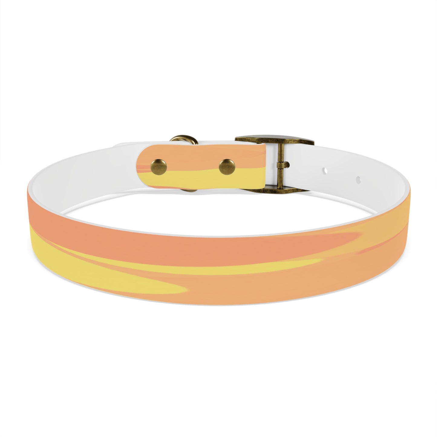 Pastel Bright Oranges Patches Large Dog Collar