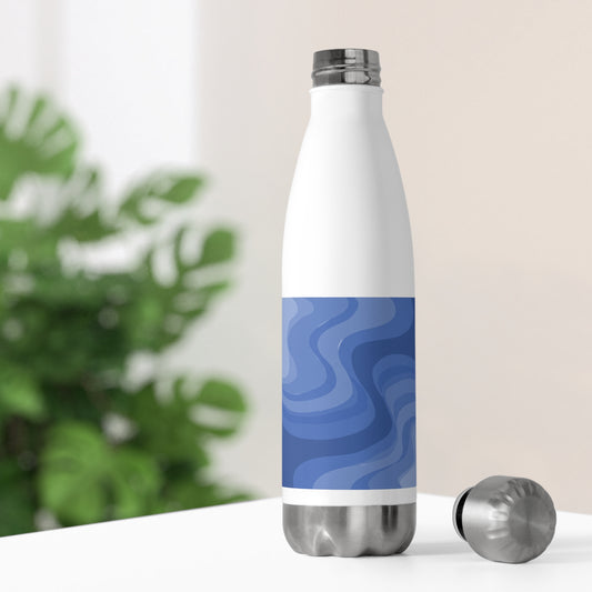 Deep Blue Wavey 20oz Insulated Water Bottle