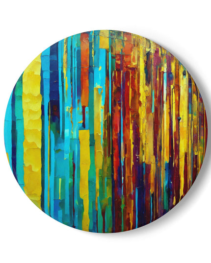 Striped Alpha 4" x 4" Round Ceramic Coaster