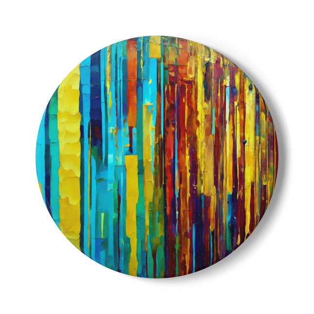 Striped Alpha 4" x 4" Round Ceramic Coaster