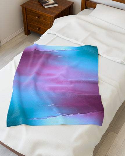 Wine Sea Blue Fog Velveteen Plush Blanket, 30" x 40"