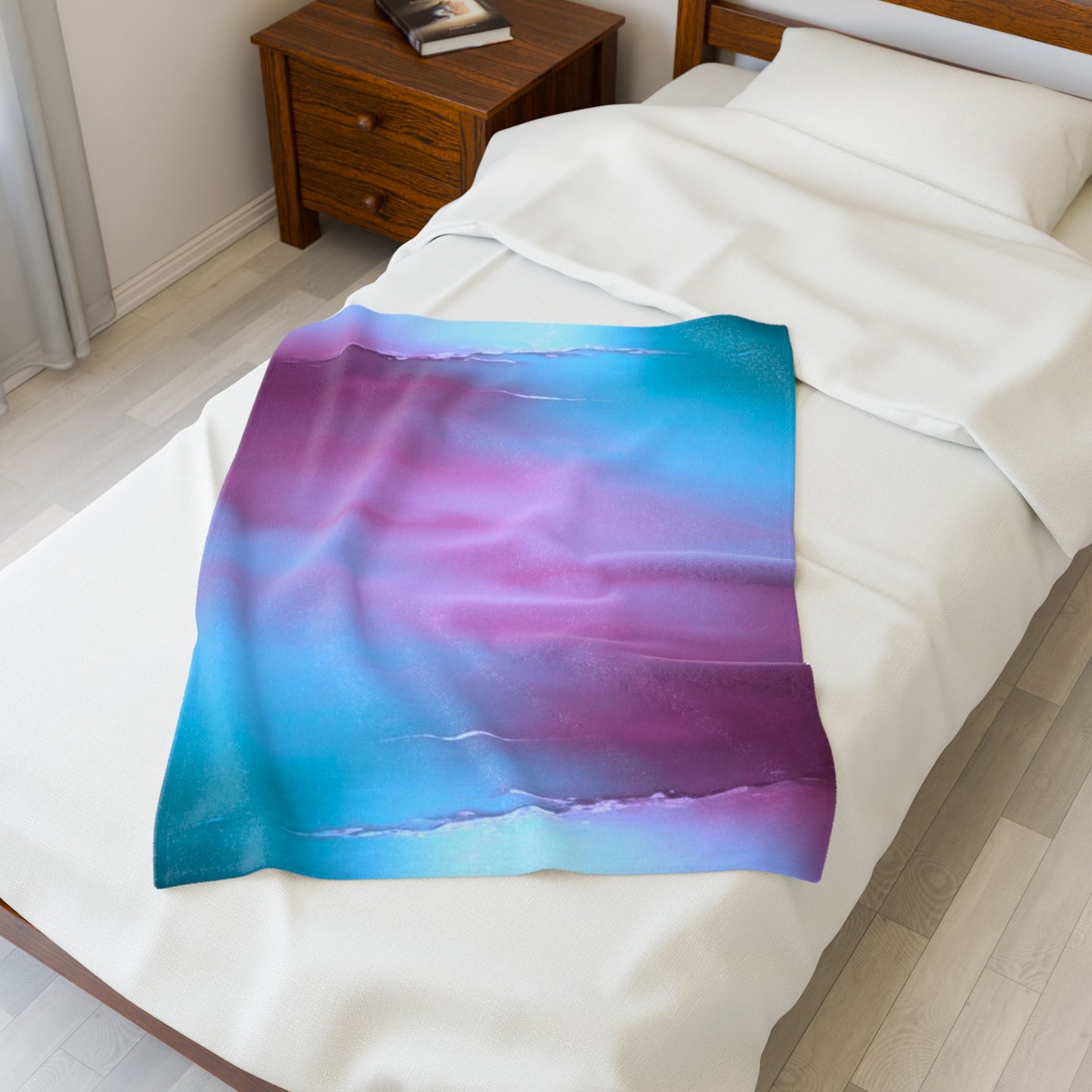 Wine Sea Blue Fog Velveteen Plush Blanket, 30" x 40"