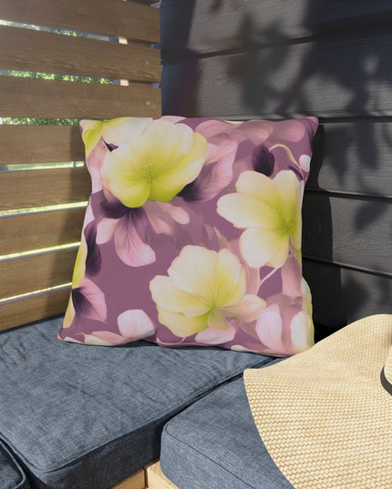 Lemon Blossom Floral Bunch 18" x 18" Outdoor Pillow