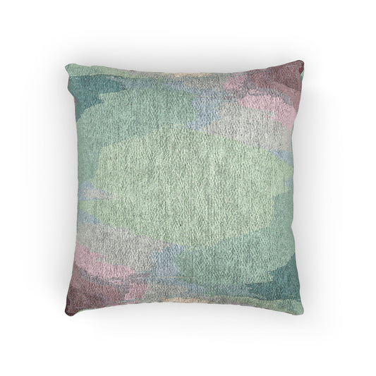 Green Sea Lavender Fog Woven Pillow, 17" x 18"