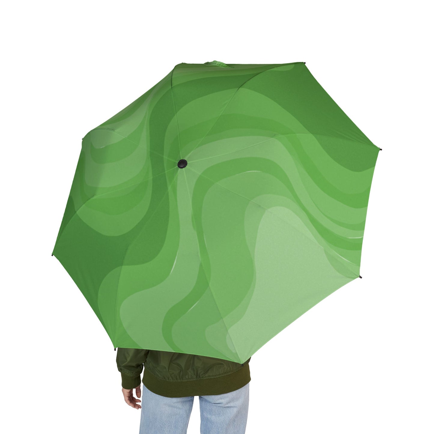 Greenie Meanie Wavey Foldable Umbrella - Compact & Chic