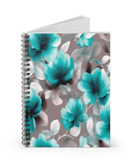 Tif Green Gray Floral Bunch Spiral Notebook - Ruled Line, 6" x 8", 118 pages