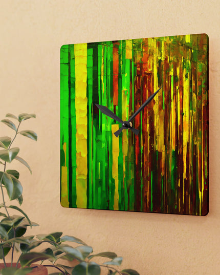 Striped Beta Acrylic Wall Clock, Round or Square, 10.75" x 10.75"