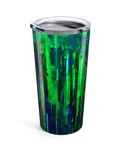 Striped Blue Green Tumbler 20oz