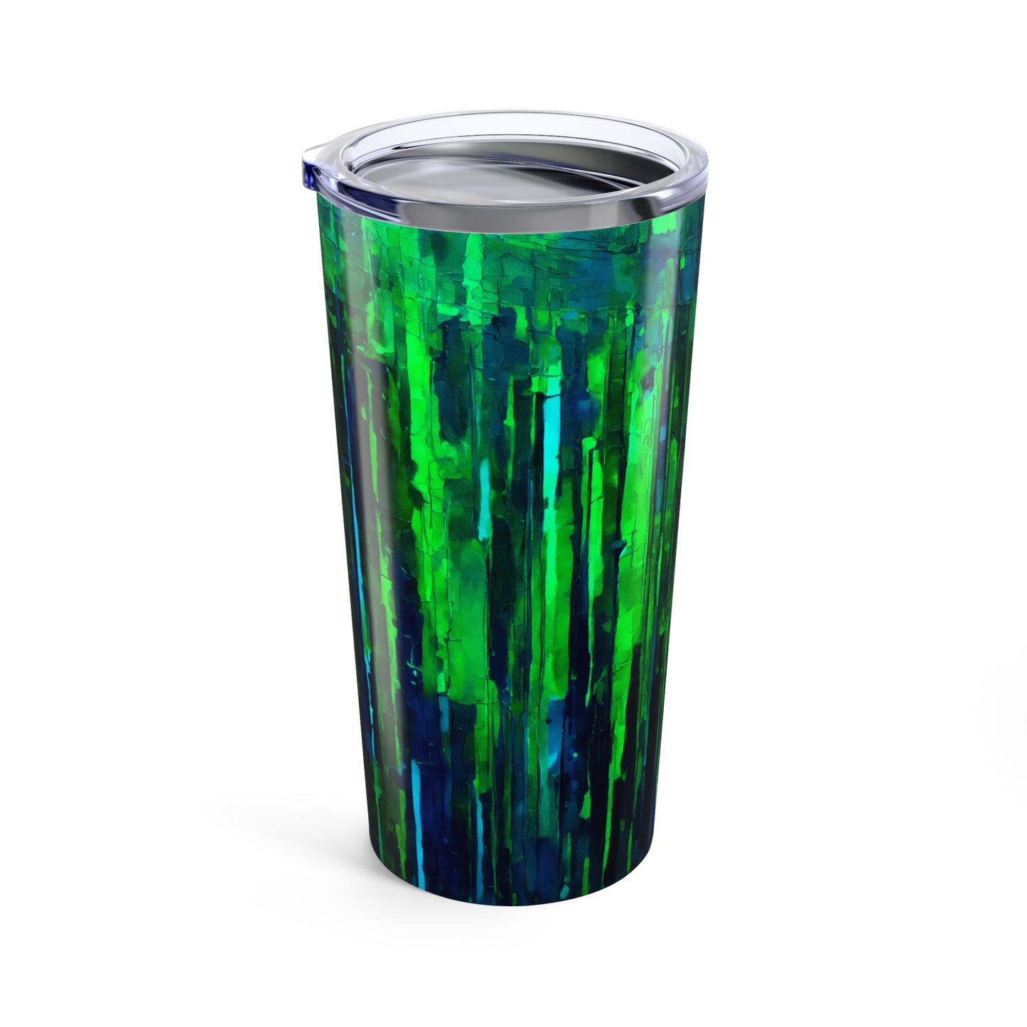 Striped Blue Green Tumbler 20oz