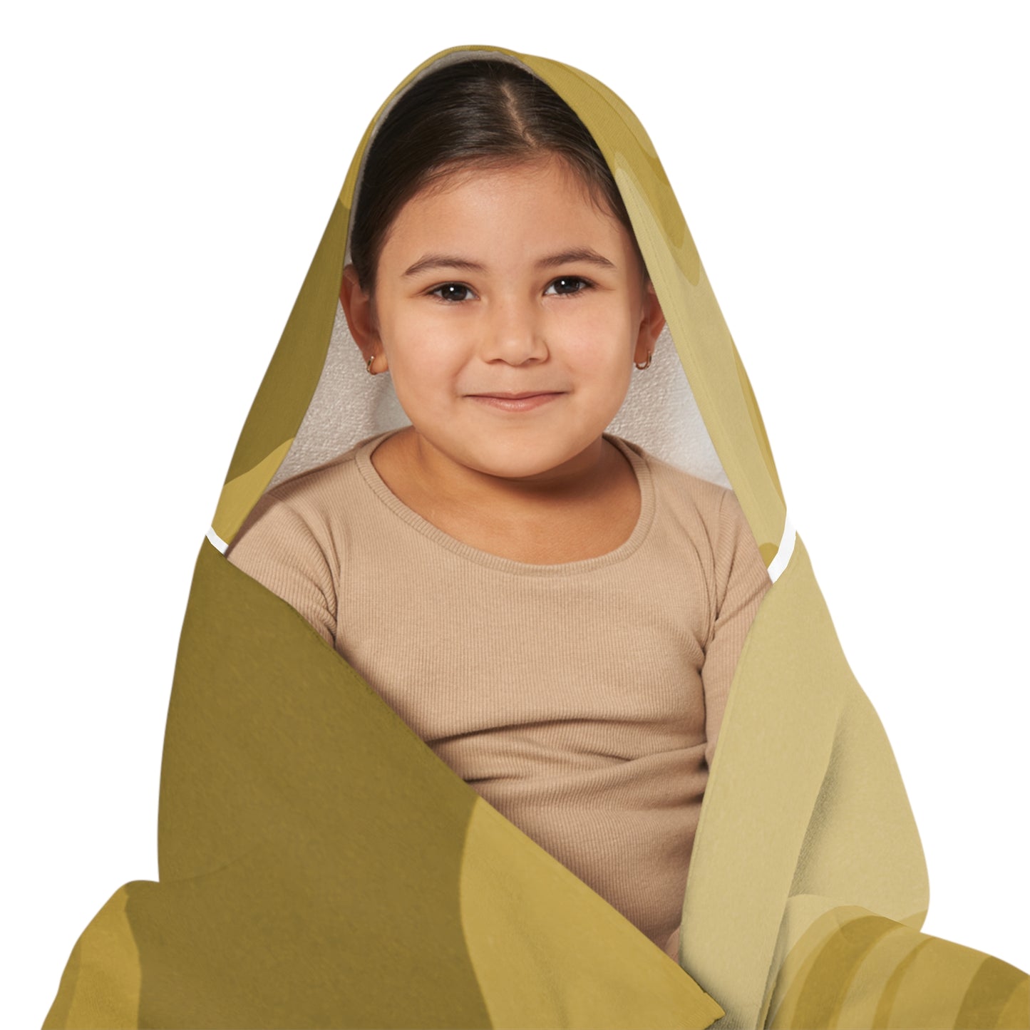 Brown Wavey Youth Hooded Towel, 24" x 48"
