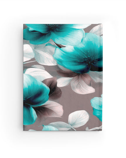 Tif Green Gray Floral Bunch Journal - 128 Ruled Line pages, 5" x 7"