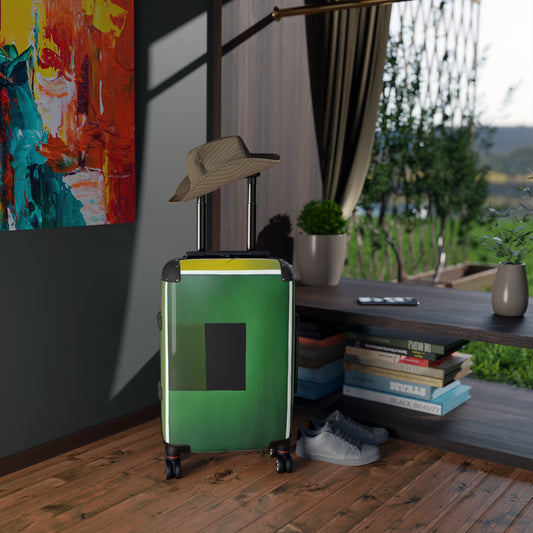 Alpha Shadow Small Suitcase with built in lock, 4 double-wheels, telescopic handle, and ABS back hard-shell