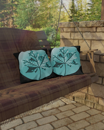 Tif Green Maple Leaf 16" x 16" Outdoor Pillow