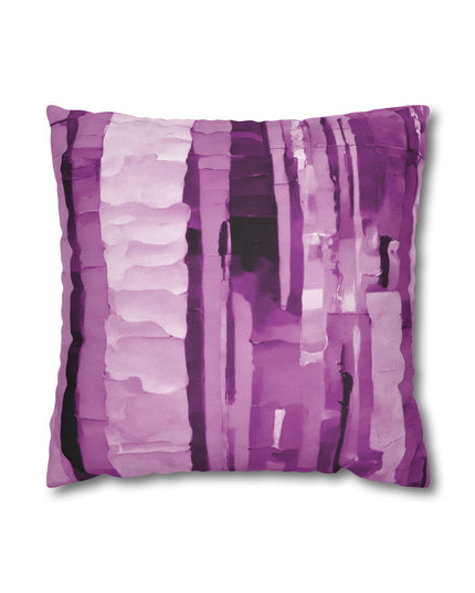 Striped Powder Lavender Spun Polyester Square Pillowcase, 14" x 14"