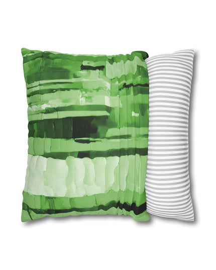 Striped Mint Pastel Spun Polyester Square Pillowcase, 14" x 14"