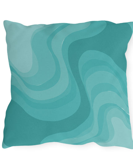 Tif Green Wavey 18" x 18" Outdoor Pillow