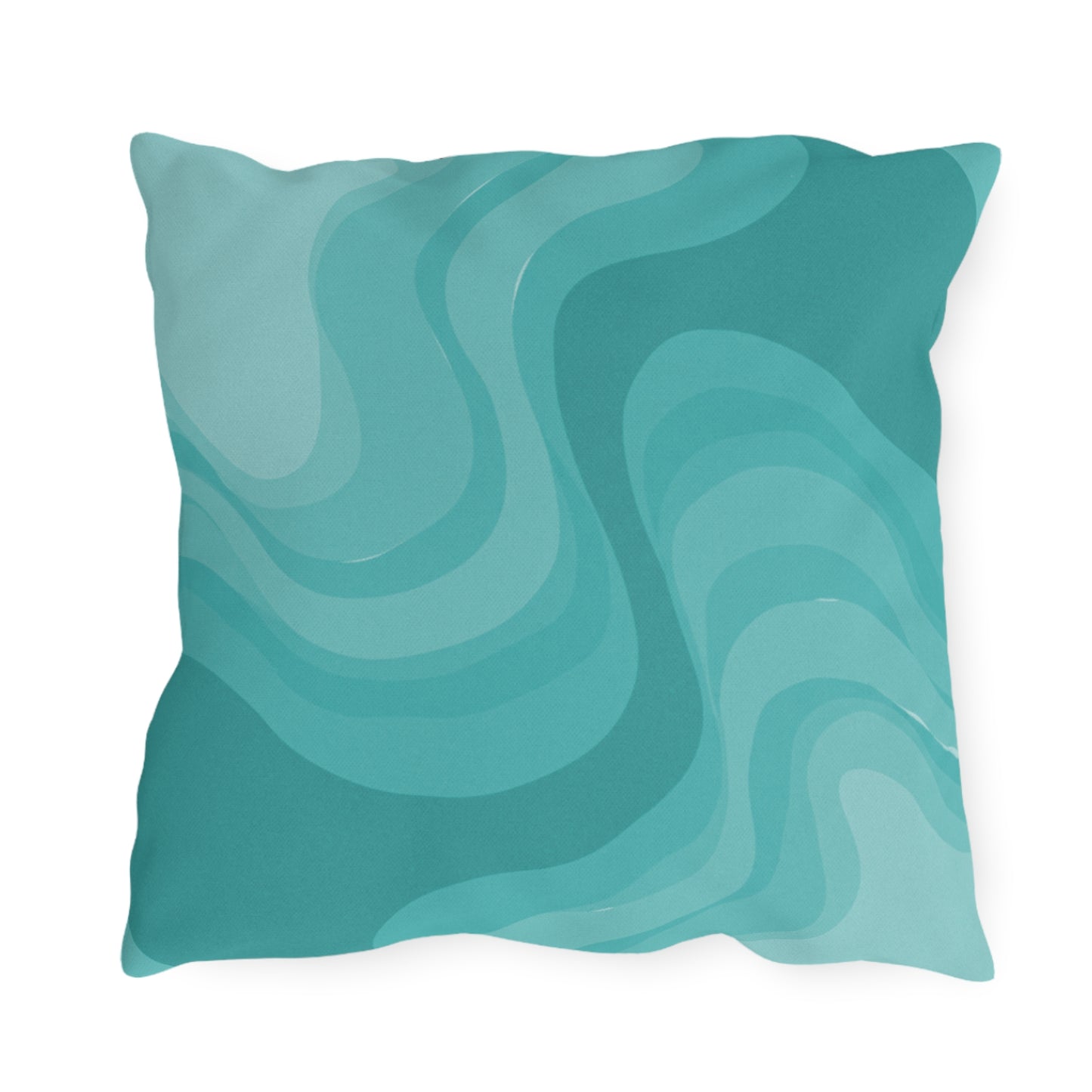 Tif Green Wavey 18" x 18" Outdoor Pillow