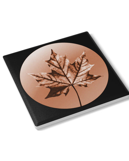 Soft Maple Leaf 4" x 4" Square Ceramic Coaster