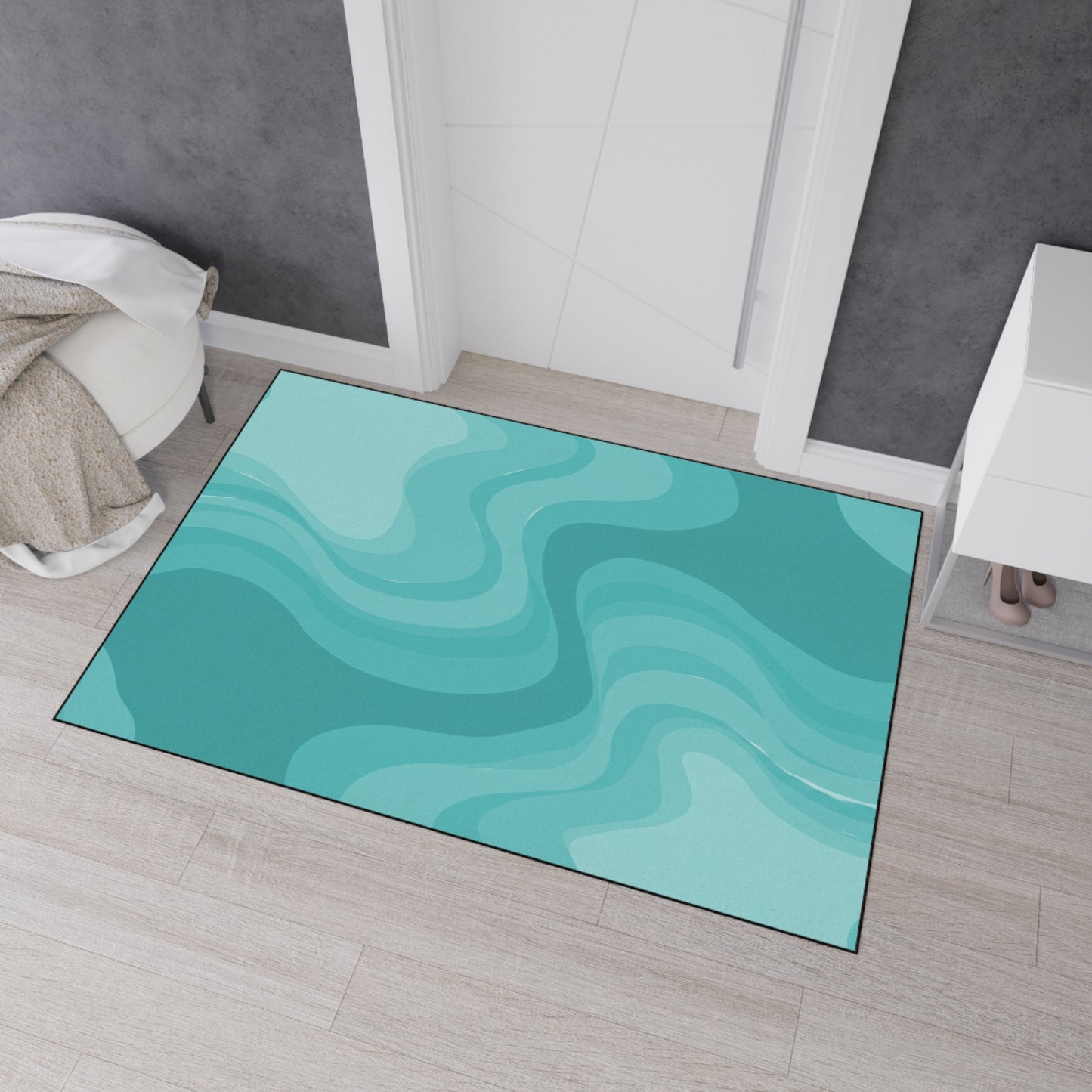 Tif Green Wavey 48" x 72" Heavy Duty Floor Mat